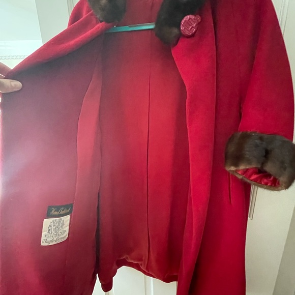 red vintage wool fur coat - Picture 3 of 4